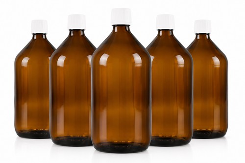 Bottiglie vetro ambrato 5x1l - bottiglie,